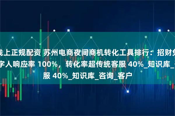 线上正规配资 苏州电商夜间商机转化工具排行：招财兔 7×24 数字人响应率 100%，转化率超传统客服 40%_知识库_咨询_客户